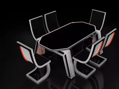 Sci fi Table and Chair 3D model