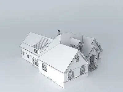 Red Brick House Free 3D model