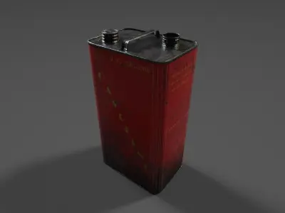 Red Gas Tin Can Retro Fuel Design Low-poly 3D model