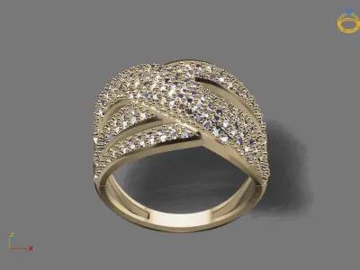 STL 3DM Print Ready Women Diamond Ring Lightweight Printable  3D print model 23