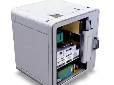 Detailed Industrial Control Cabinet Low-poly 3D model