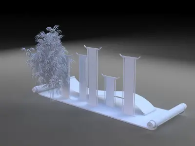 Chinese style Chinese element artistic conception 3D model