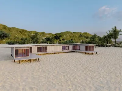 Temporary villa - villa condo - container building 3D model