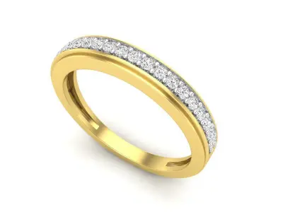 AV 455 Round Diamond Wedding Anniversary Band Ring 3D print model