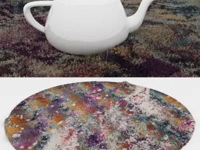Round Rug Set 279 3D model