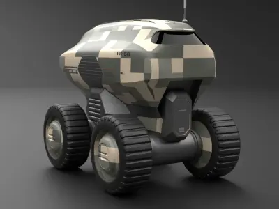 Military Sci-Fi Droid Low-poly 3D model by 3DAssetsKit