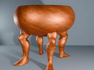 Weird little table bowl with legs Free 3D print model