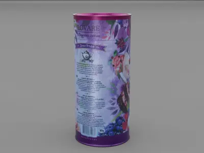 Tube packaging black tea Low-poly 3D model