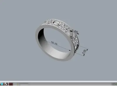 Love Paved Wedding Ring 18 1mm 3D print model