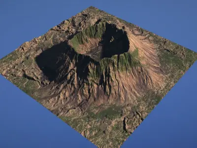 Landscape Environment Volcano Snow Sample Free low-poly 3D model