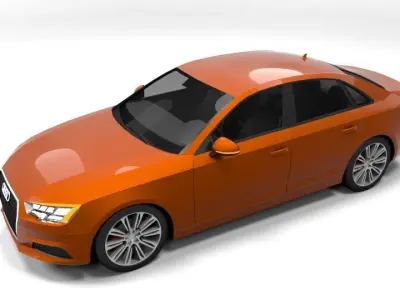 AUDI A4 2016 4D LOWPOLY Low-poly 3D model
