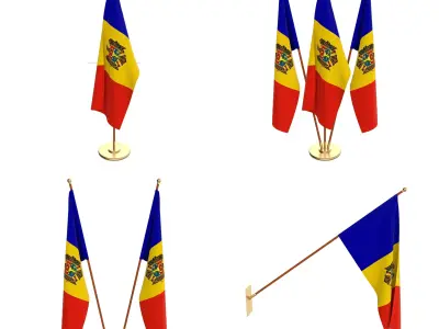 Moldova Flag Pack 3D model