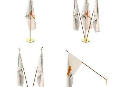 Cyprus Flag Pack 3D model