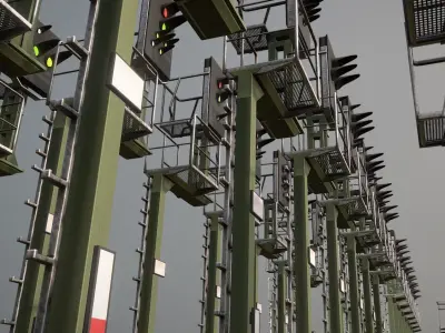 Railway Signals KS-Type Construction-Kit  Low-poly 3D model