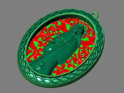  santa muerte holy death small size pendant 3D STL 3DM skull 3D print model