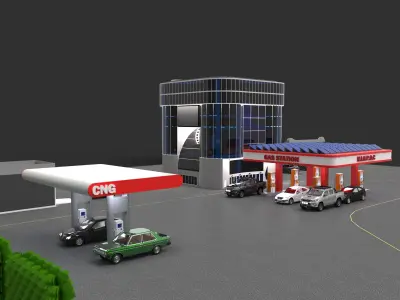 Gas Station 3D model