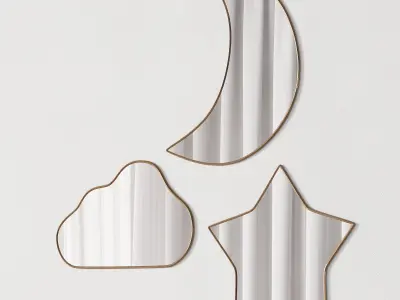 343 kids decoration mirrors Uyova Brass by La Redoute Interieurs 3D model