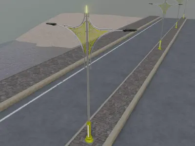 Decorative Lighting Pole Type-2 3D model