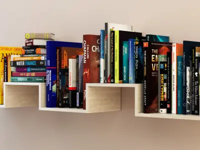 books stack of 3D model