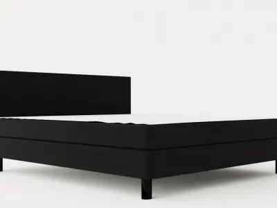 Charm Complete Bed Package 180x200 Black Low-poly 3D model