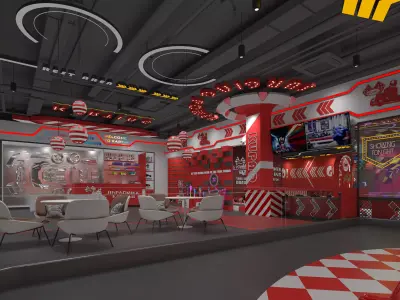 Karting race - environments and props Low-poly 3D model 3D model