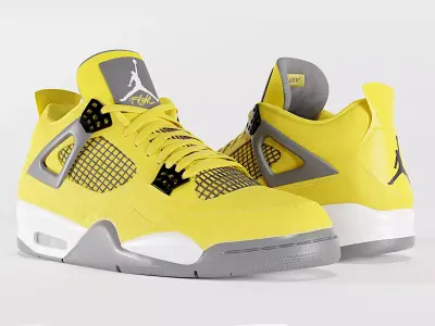 Jordan 4 Retro Lightning  Low-poly 3D model