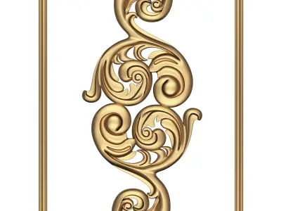 Carved Decoration Panel 02 Low-poly 3D model