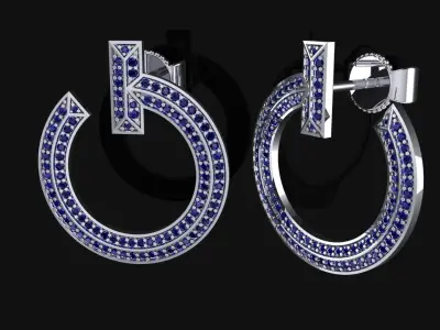 T Earrings 3D print model