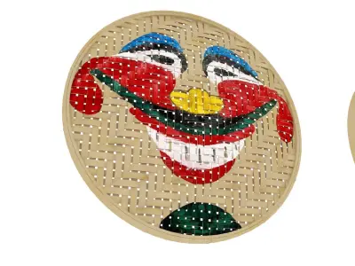 Hand Painted Traditional Basketware Face Bowls Hanoi Vietnam 3D model