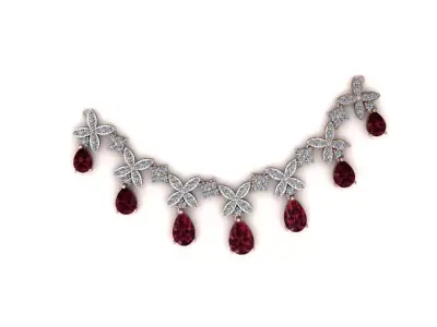 Necklace Centerpiece Jewelry model - Crimson Blossom for her 3D print model