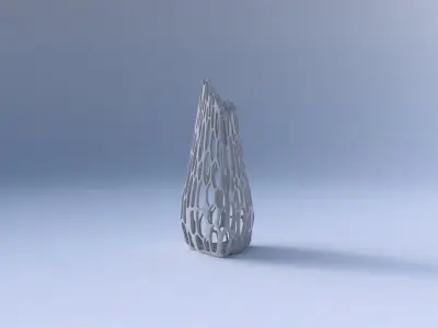 Vase puffy tipped triangle with cracked organic lattice 3D print model