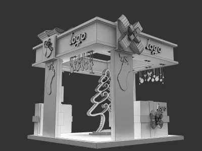  christmas kiosk booth a64 3D model