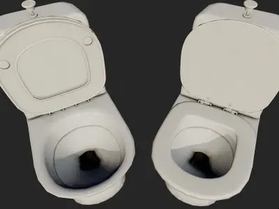 Dirty Toilet PBR Low-poly 3D model