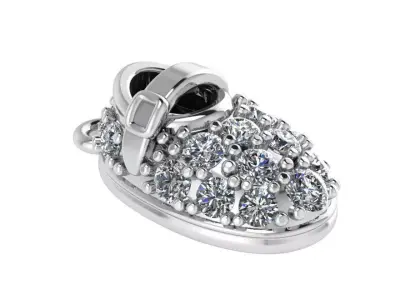 Baby Shoe Diamond Pendant 1298 3D print model