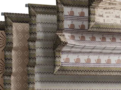 Roman blinds for children room 04 Low-poly 3D model