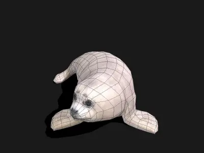 Baby Spotted Seal - Animated Low-poly 3D model