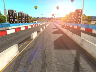 Drag Race Track Map Mobile Friendly car mobile unity3d 3D model