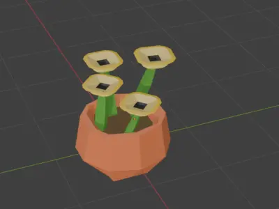Lowpoly Flower Vase Low-poly 3D model