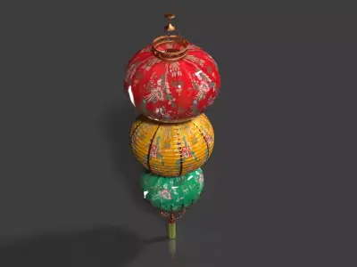 Chinese  red  lantern   Low-poly 3D model