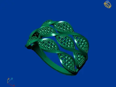Women Stone Rings Diamond 3D print model buy