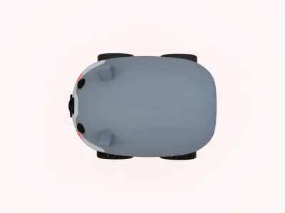 Cartoon Wolf Car Cute  Low-poly 3D model