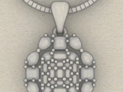 Diamond Pendant 3D model Texture 3D print model