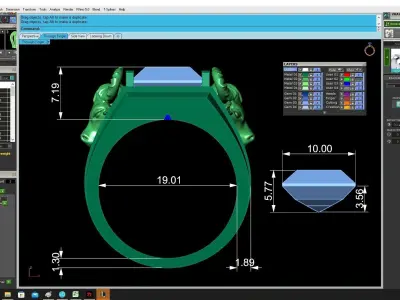 Luxury Emerald Cut Men Ring 3D Model  3706 3D print model