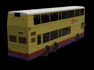 Hong kong Double Decker City Bus 3D model