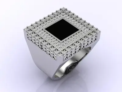 Print Ready STL 3DM  Gents Rings Diamond Men Ring  3D print model 228