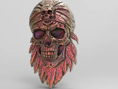 feathur skull decor cnc  3D print model