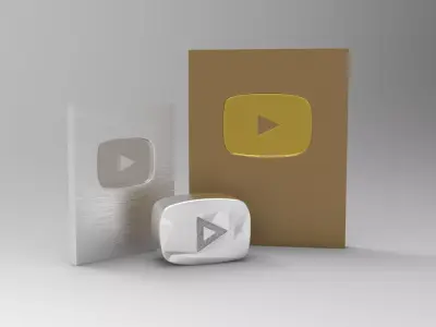 Youtube Plate Awards Low-poly 3D model