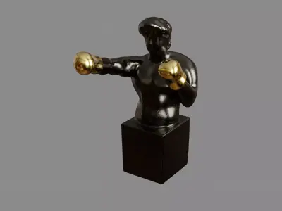 Boxer statuette decoration 3D model