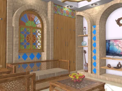 Traditional interior decoration 3D model