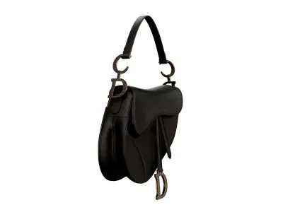 Dior Saddle Bag Black Satin 3D model